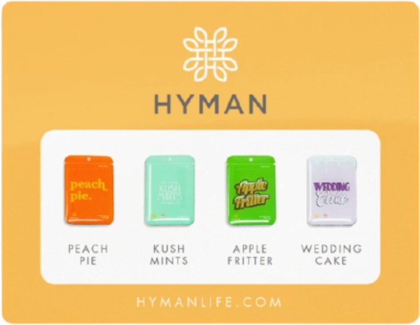 Hyman strains, peach pie, kush mints, wedding cake